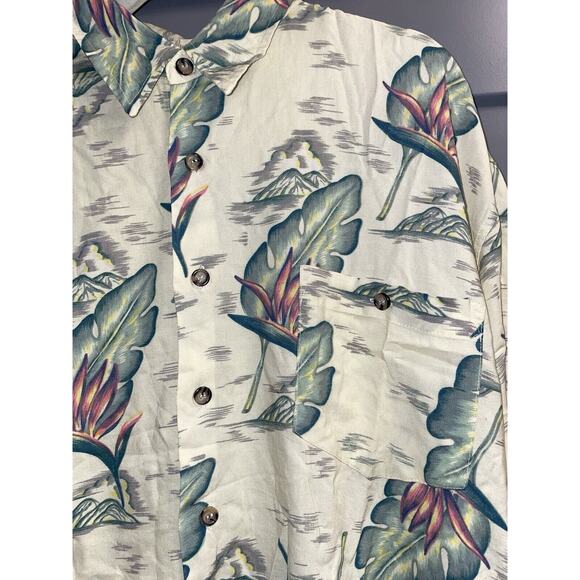 Club Newport Floral Print Button-Up Short Sleeve T-Shirt Funky Tropical L - Picture 2 of 5